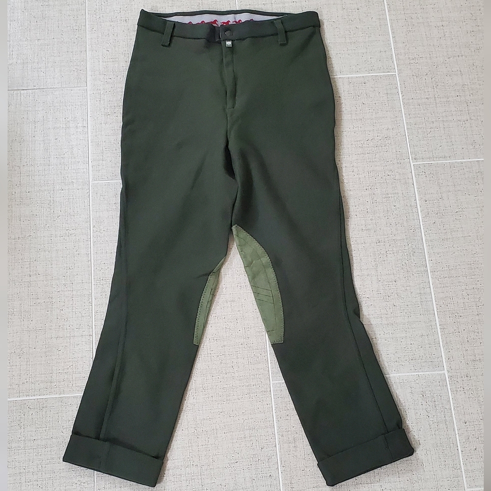 Devon Aire Equestrian/Hunting Demi Saumur Riding Pants Green 95% Cotton Lg/32